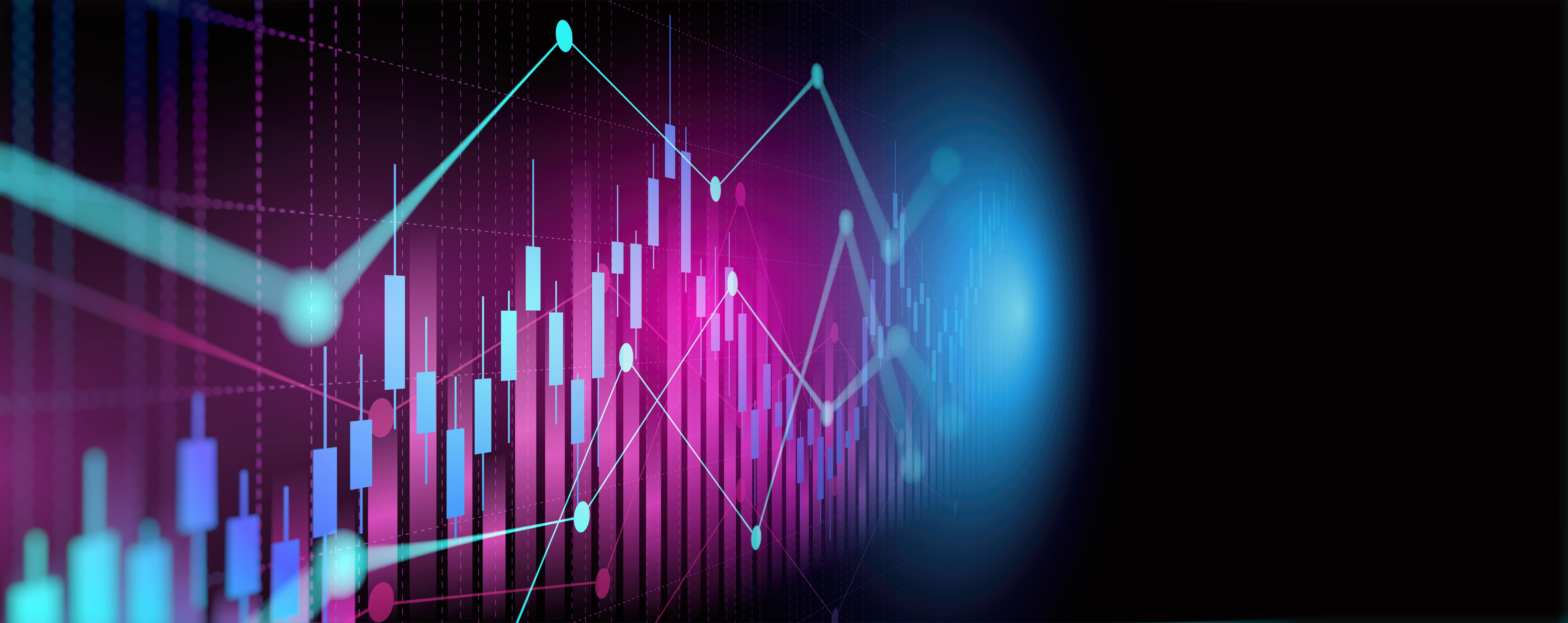 A plot and line graph with blue and purple.