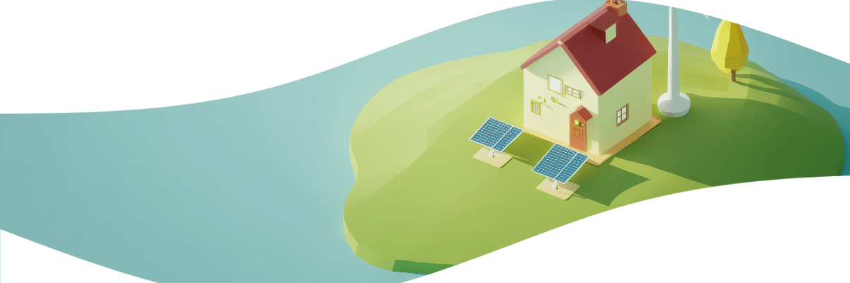 a little house on an island using renewable energy